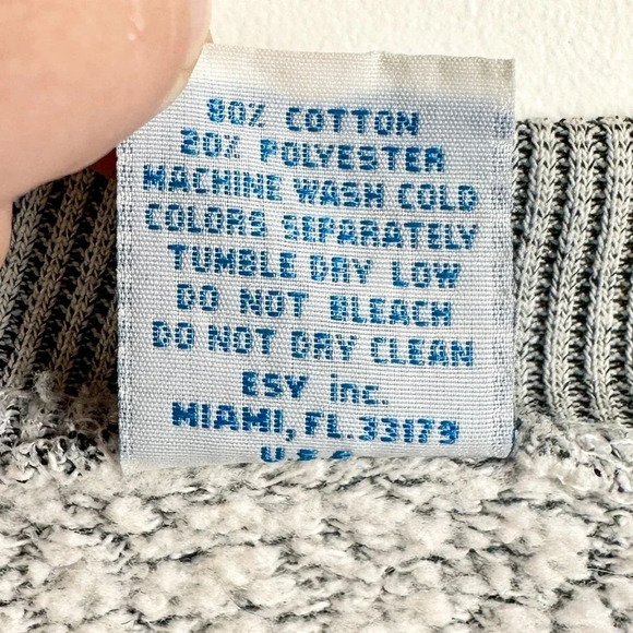 Vintage Waffle knit Sweatshirt - New Smyrna Beach - grey - size M - Picture 5 of 5